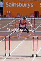 Niall Flannery, 400 metres hurdles at the Glasgow Diamond League. Photo: David T. Hewitson/Sports for All Pics